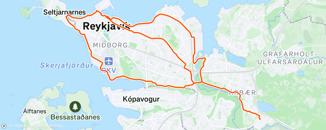 Map of the activity, Lunch Ride