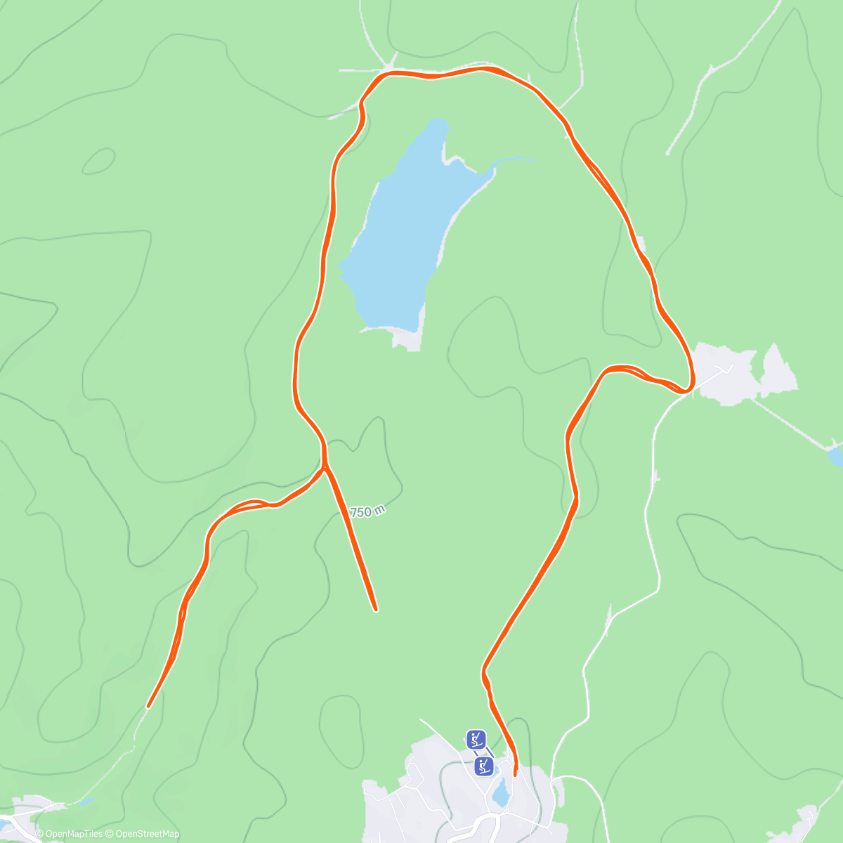Map of the activity, XC Skiing Bedrichov Day 2