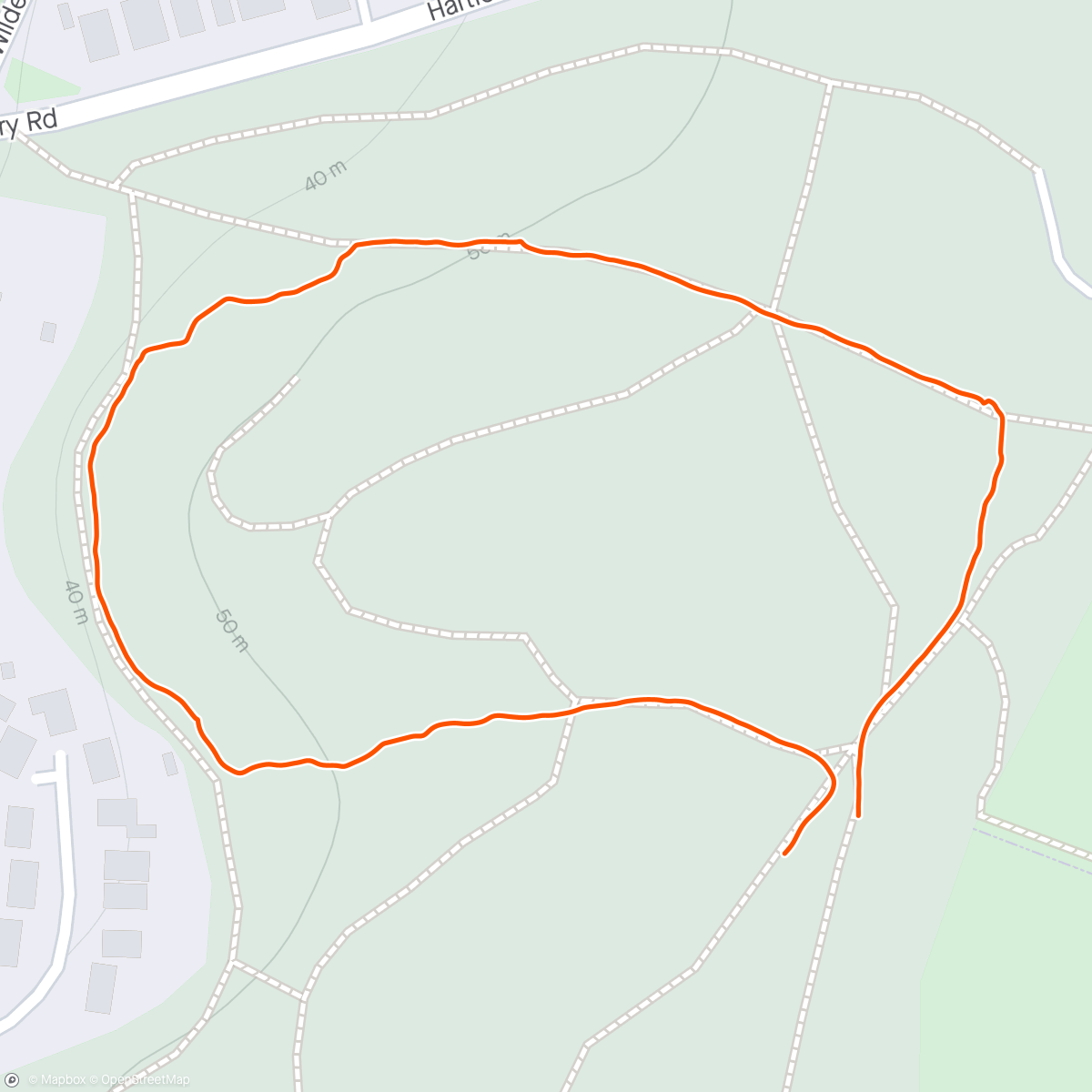Map of the activity, Hartlebury Common