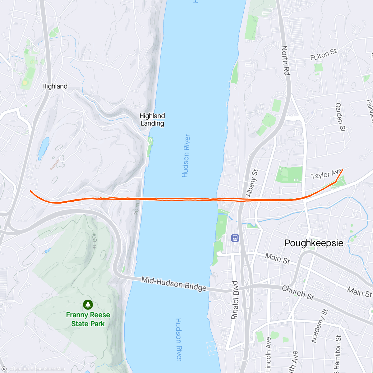 Map of the activity, Walk Across the Hudson River!🏃‍♀️Tomorrow doesn’t matter for I have lived today!☀️