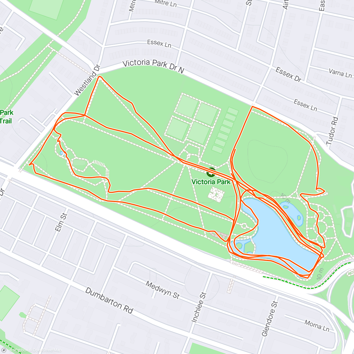 Map of the activity, Victoria park