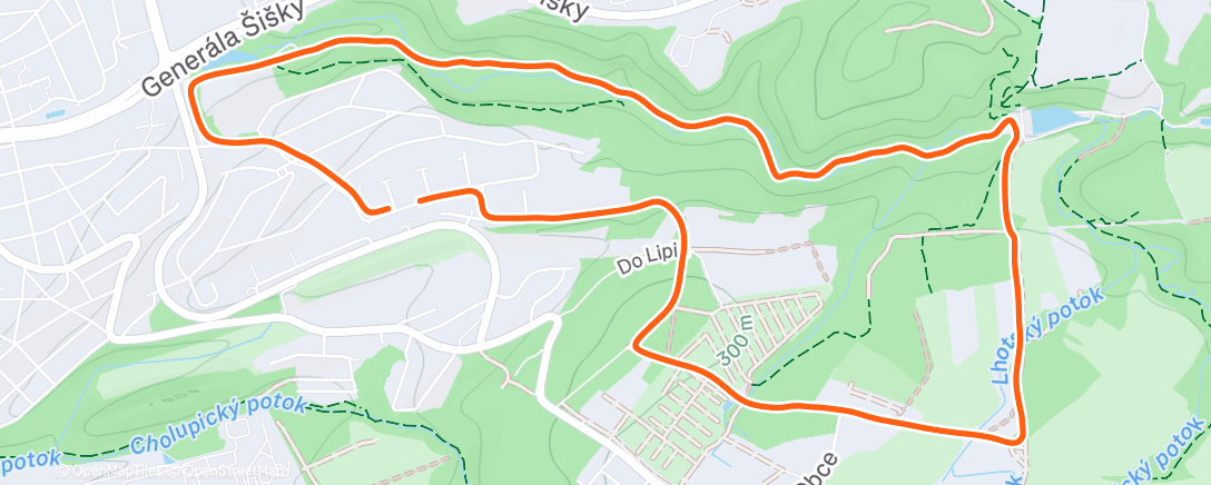 Map of the activity, Afternoon Run