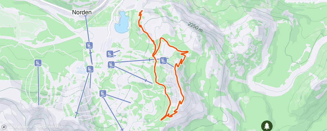 Map of the activity, Alpenglow Expeditions Media Camp Day 2
