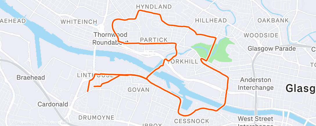 Карта физической активности (Glasgow Run)