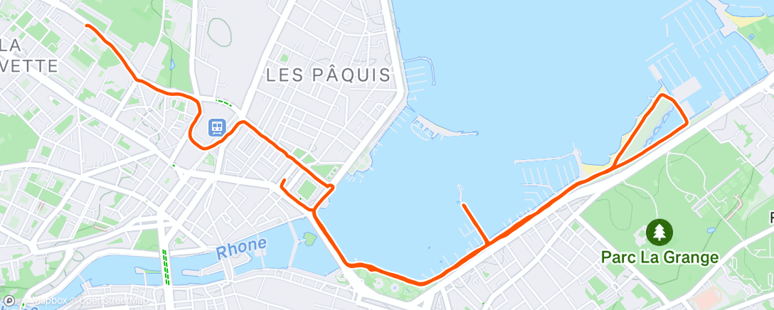 Map of the activity, Course à pied le matin