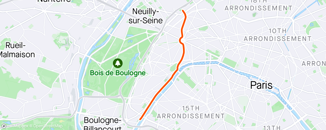 Map of the activity, Vélo taf
