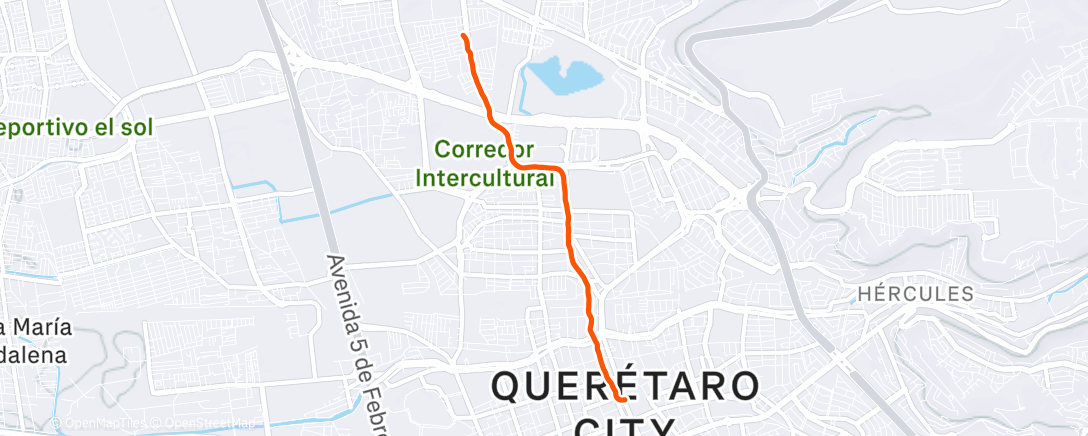 Карта физической активности (Regreso centro, domingo, pie)