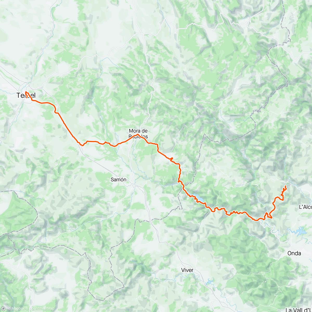 Map of the activity, Vuelta, étape 2 : chute à 2,5km de l’arrivée 🤕
