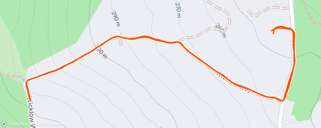 Map of the activity, Afternoon Run - with Cillian