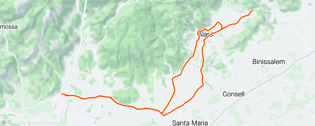 Map of the activity, Roubaix >> Alaró - Tofla - camí vell Alaró