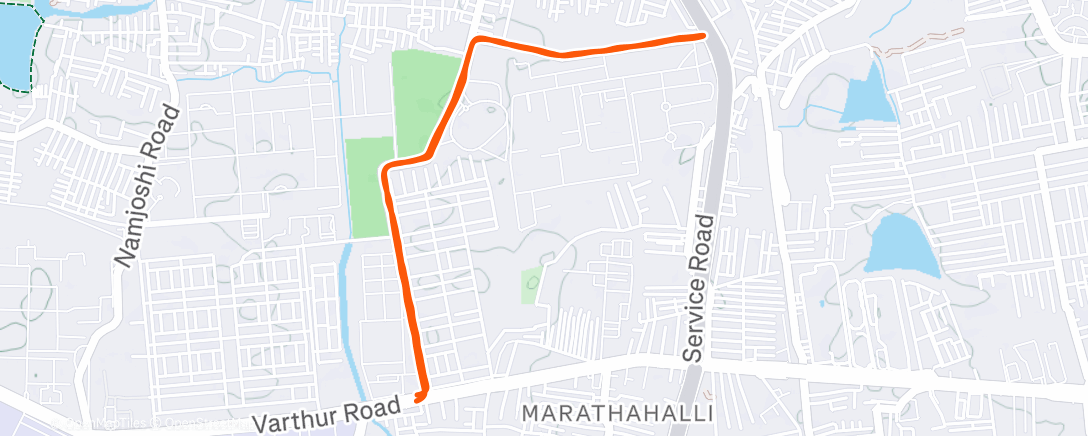 Map of the activity, Morning Run