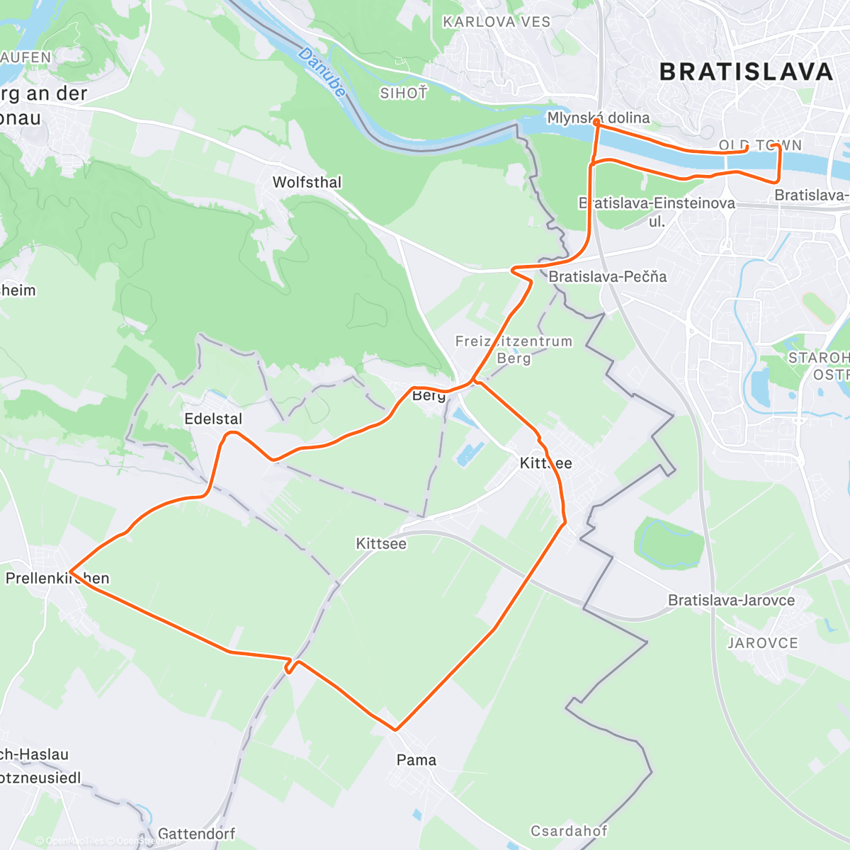 Map of the activity, Xmas ride