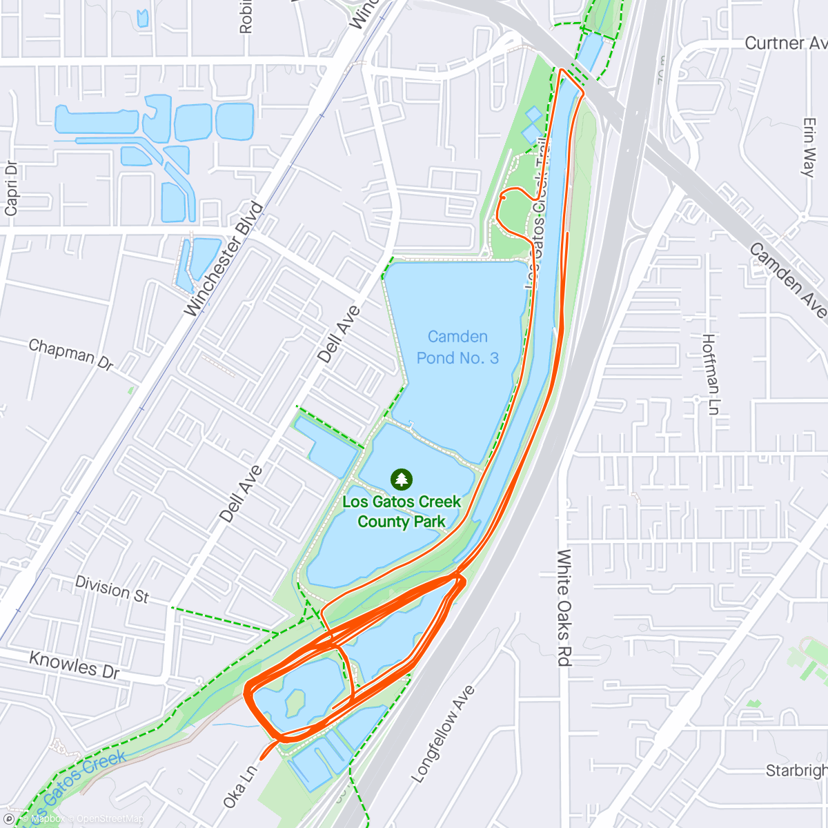 Map of the activity, 4x big loop, 4x small loop