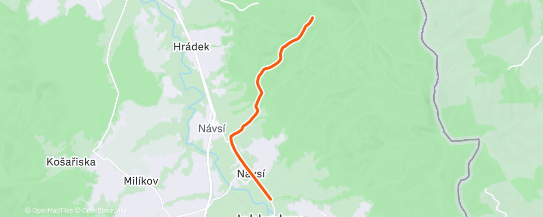 Map of the activity, Afternoon Run