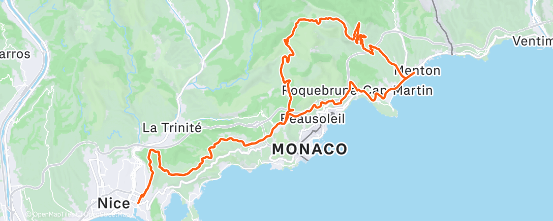 Map of the activity, east bound and down