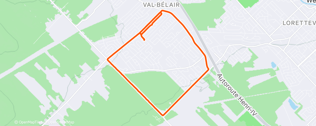 Map of the activity, Course à pied dans l'après-midi