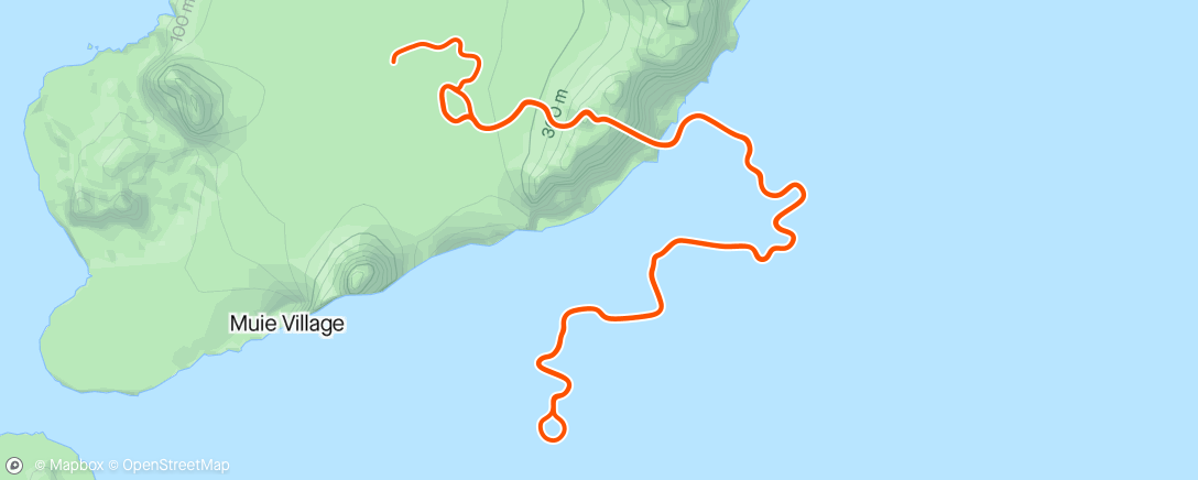 Map of the activity, Zwift - 1 min intervals by H. Chem on Canopies and Coastlines in Watopia