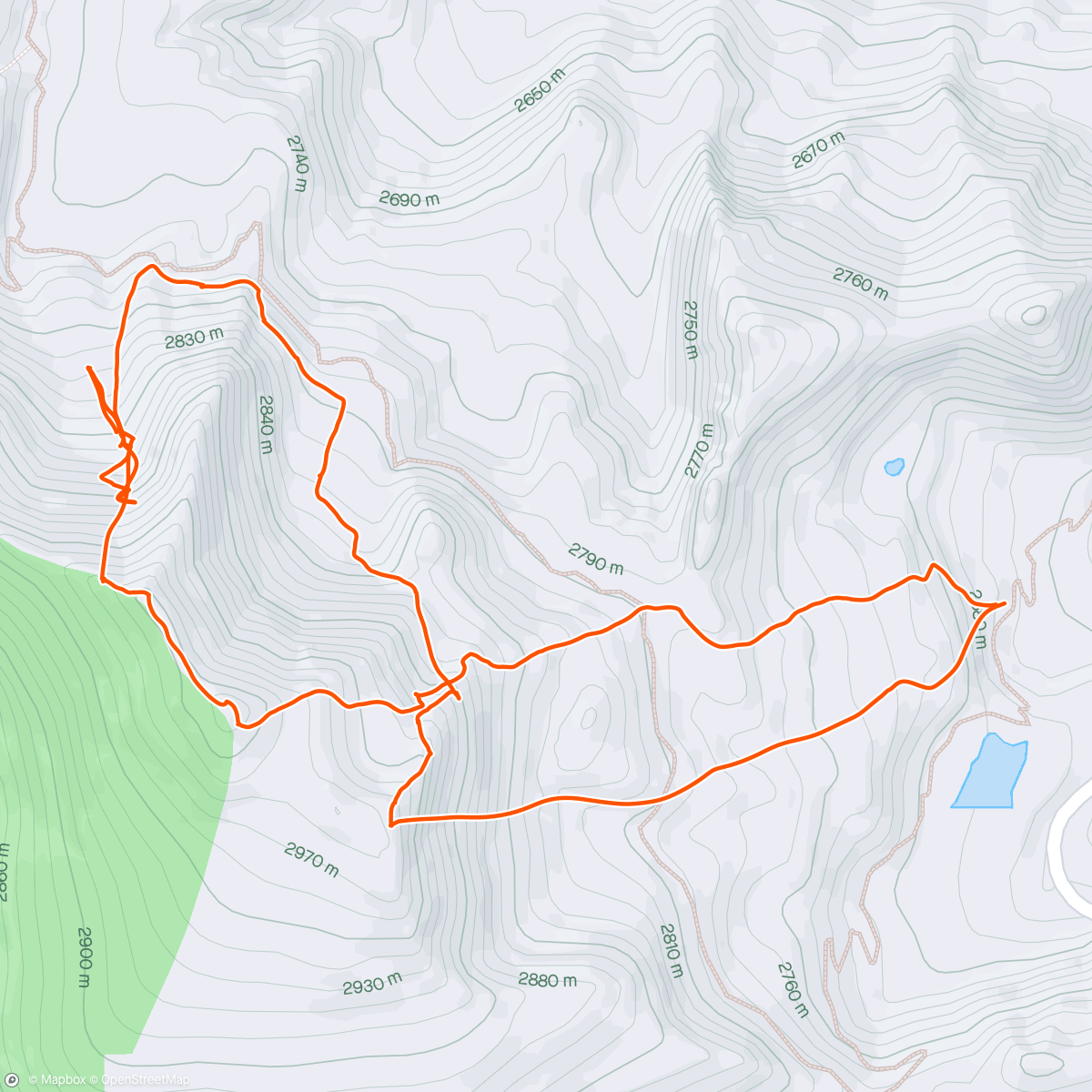 Map of the activity, Morning Backcountry Split