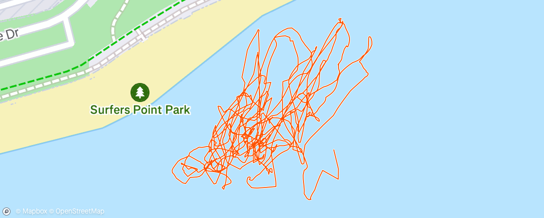 Map of the activity, Morning Surfing