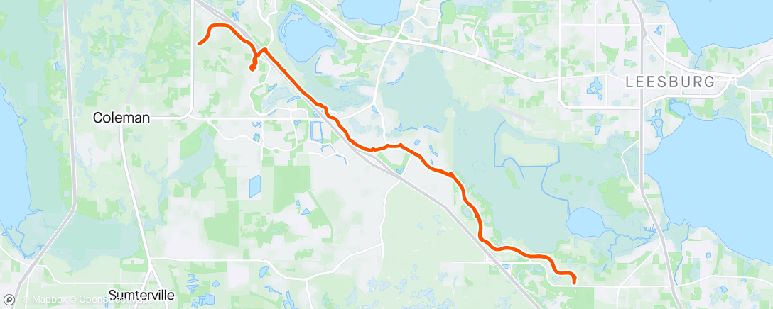 Map of the activity, Day 10 - 1st ride in The Villages