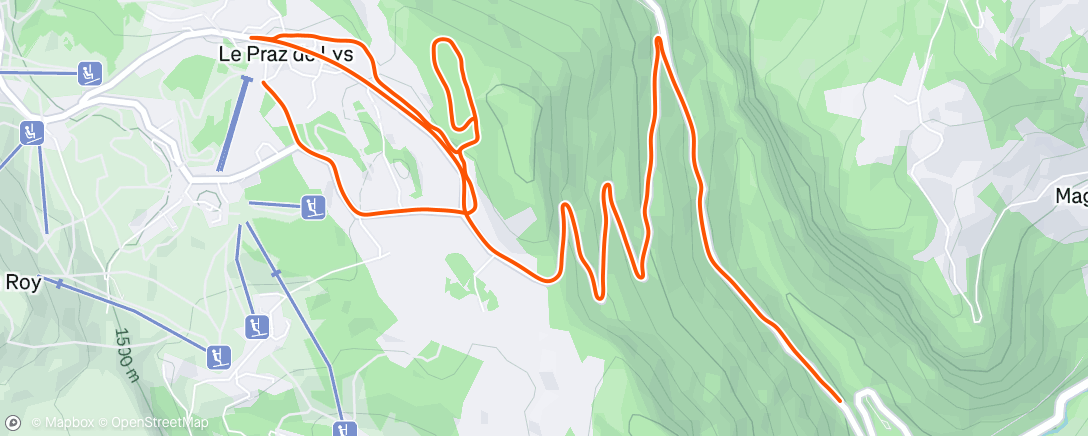 Map of the activity, Petit tour au Praz-de-Lys avec ma grande