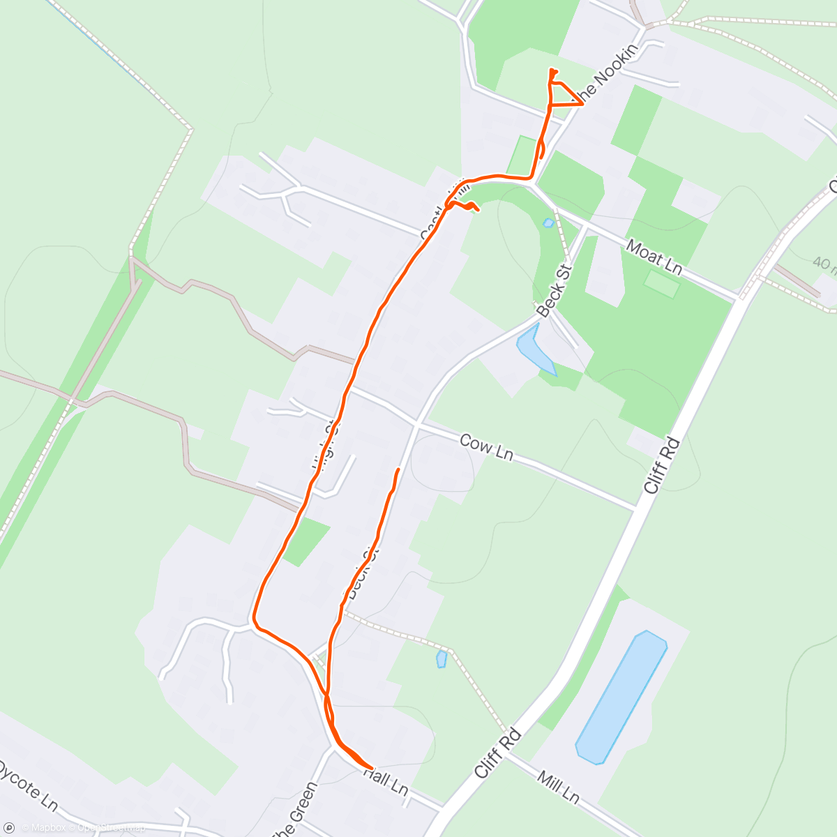 Map of the activity, Afternoon hike around Welbourn