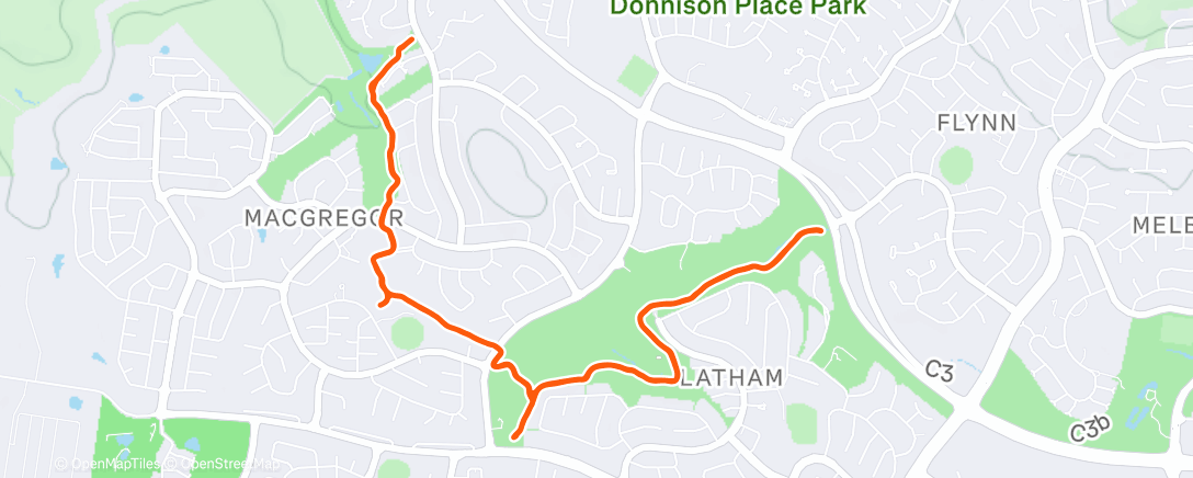 Mapa de la actividad (Very hot and hard parkrun)