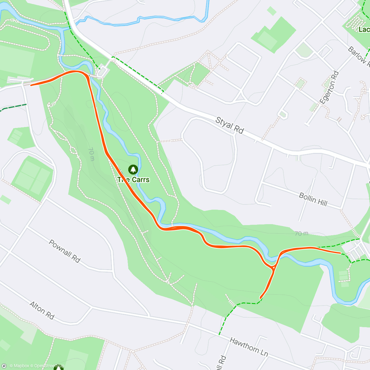 Map of the activity, Wilmslow Parkrun