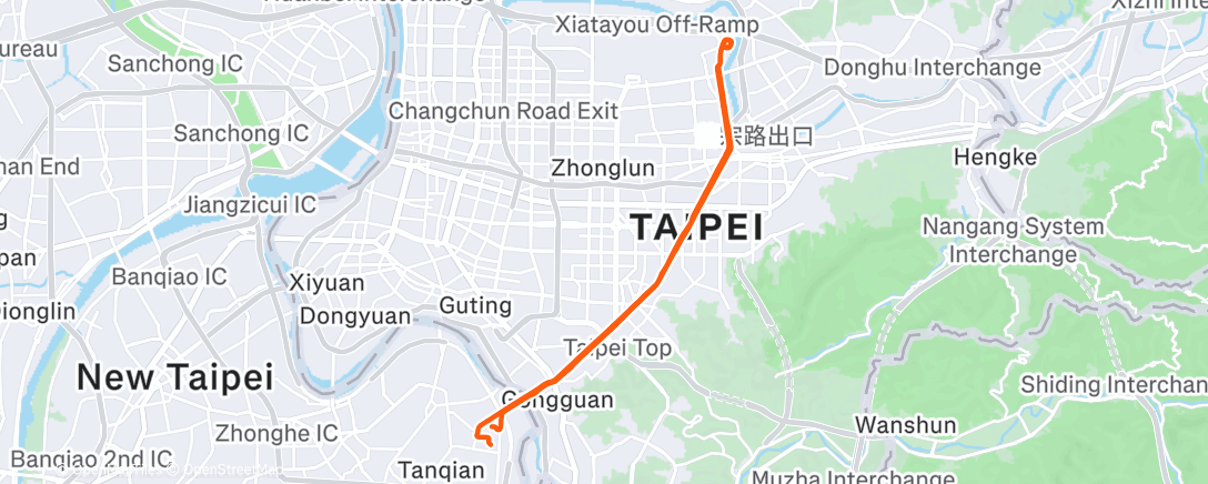 Map of the activity, Afternoon Ride