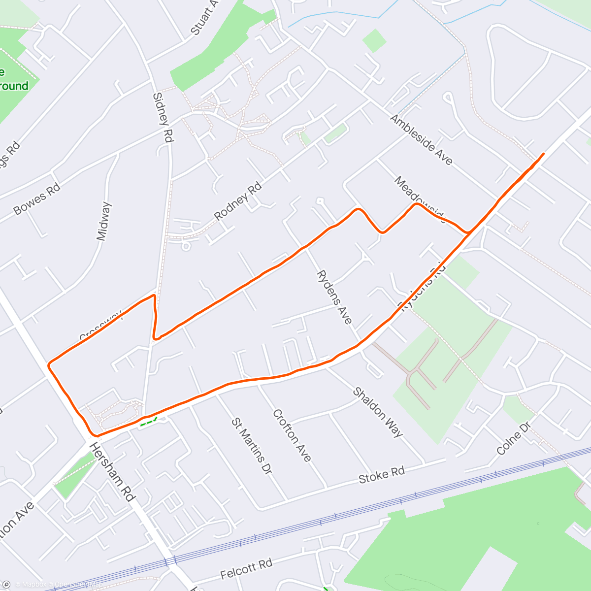 Map of the activity, Morning run with leyla