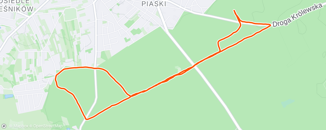 Map of the activity, Afternoon Run