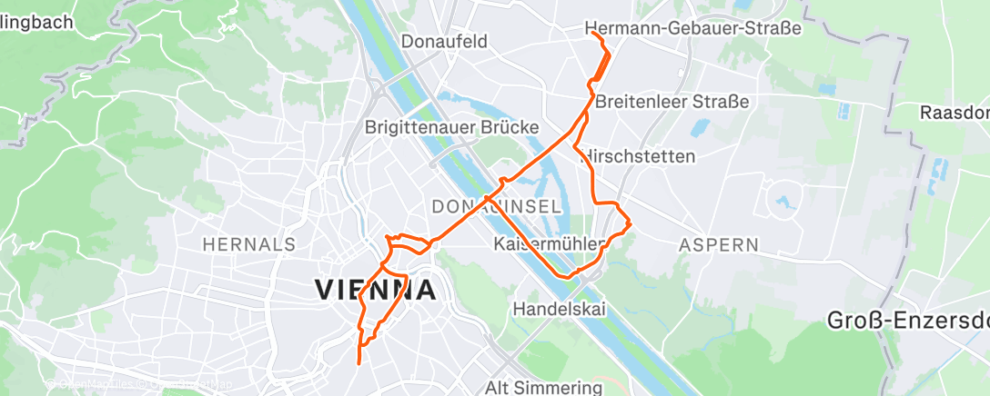 Map of the activity, Radfahrt am Morgen