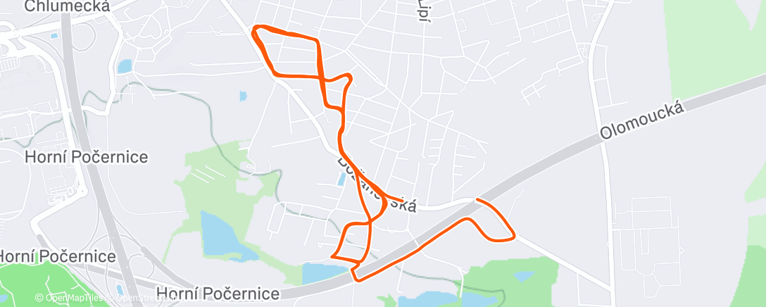 Map of the activity, Evening Run