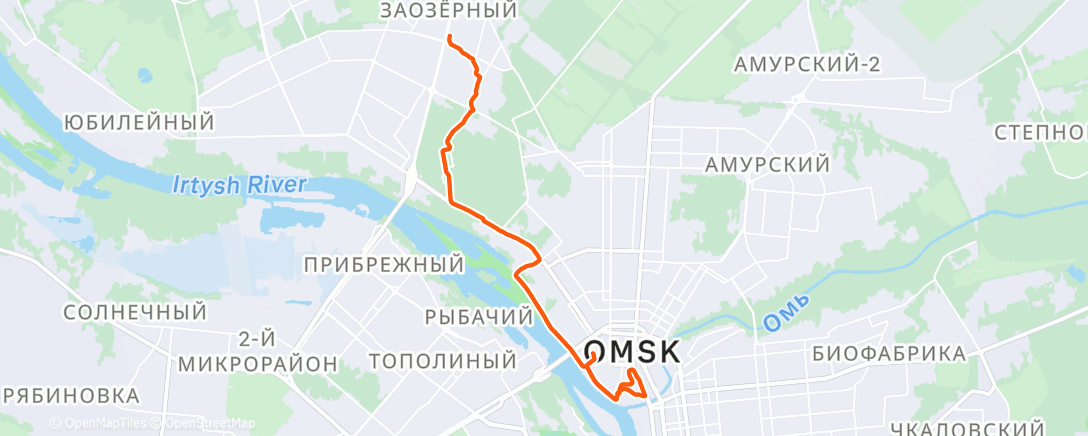 Карта физической активности (Afternoon Run)