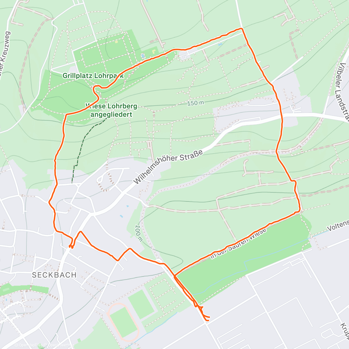 Map of the activity, Lohrberg mit dem Rudel