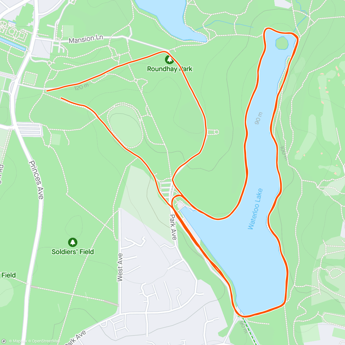 Карта физической активности (Runaversary 8, lake laps. Mojo + 1)