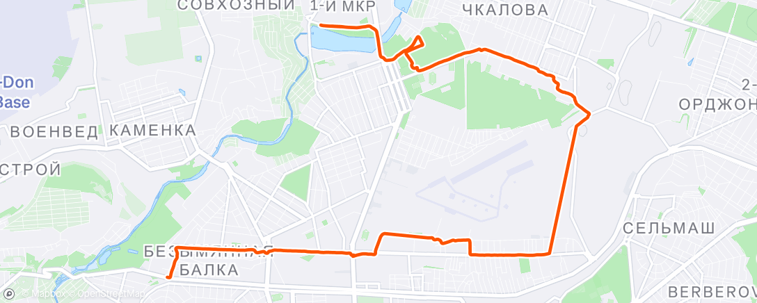 Map of the activity, Утренний забег