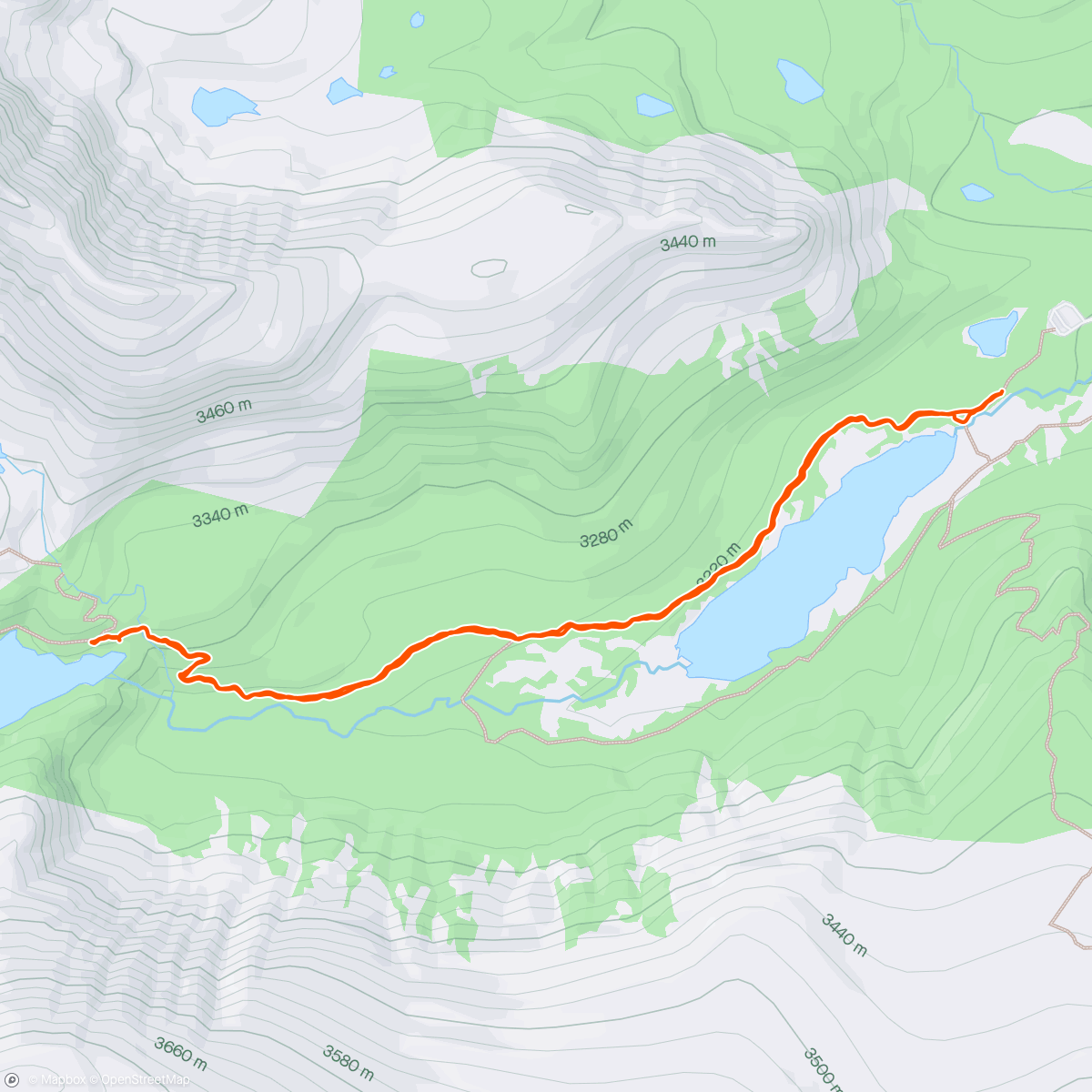 Map of the activity, Lake Isabelle