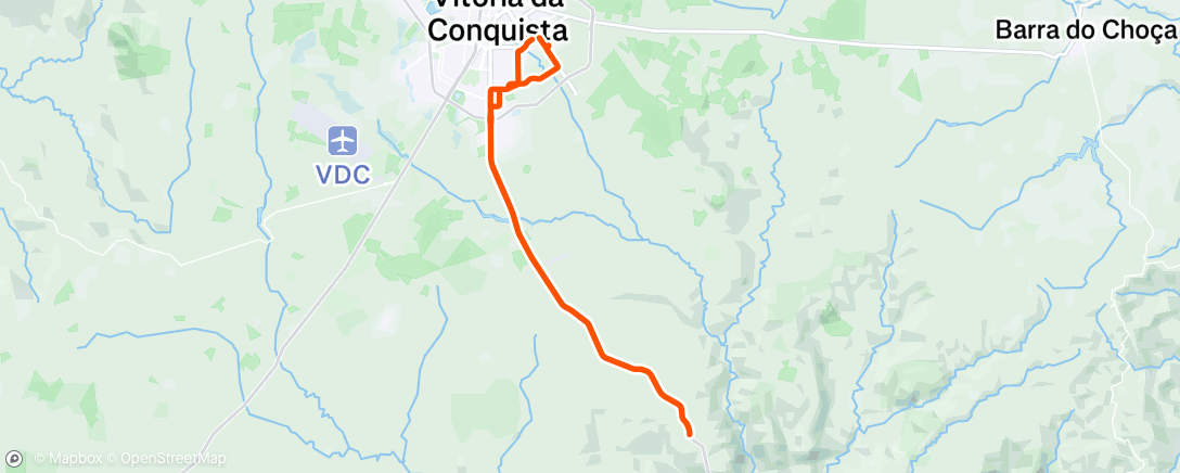 Map of the activity, Manhã Ciclismo