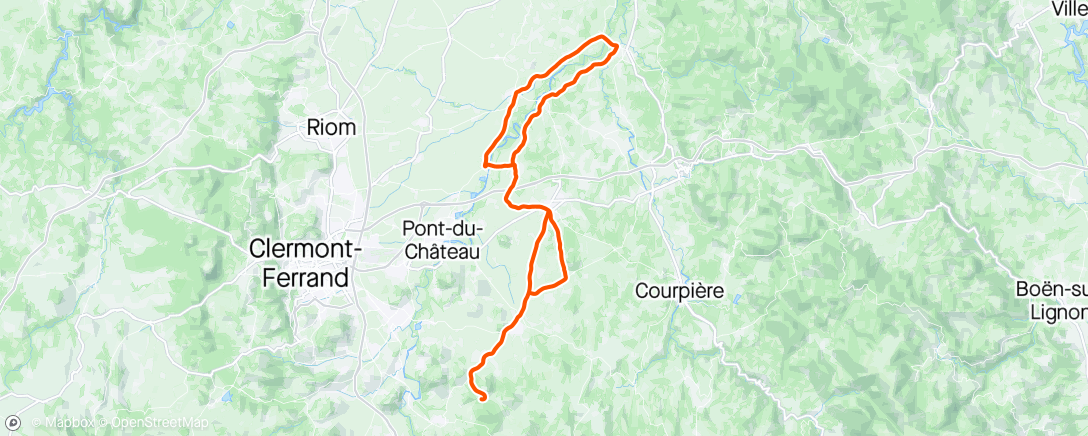 Map of the activity, TT bike efforts