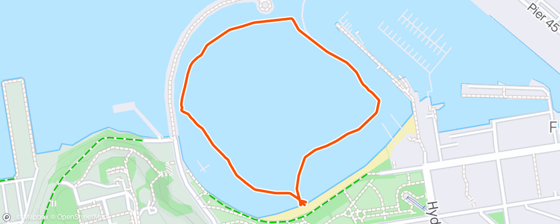 Map of the activity, Aquatic park loop, first time!!
