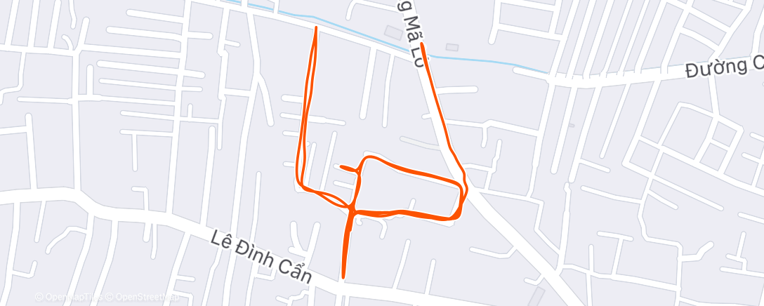 Map of the activity, Evening Run