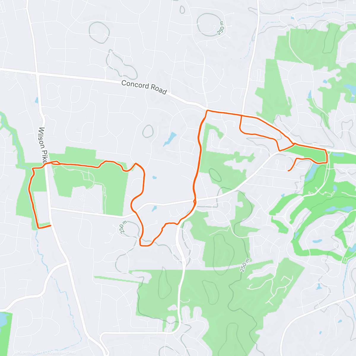 Карта физической активности (Miles w the legend)