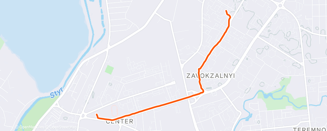 Карта физической активности (Morning Mountain Bike Ride)