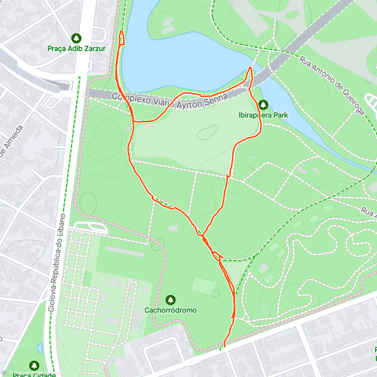 Map of the activity, Parque do Ibirapuera 🌴