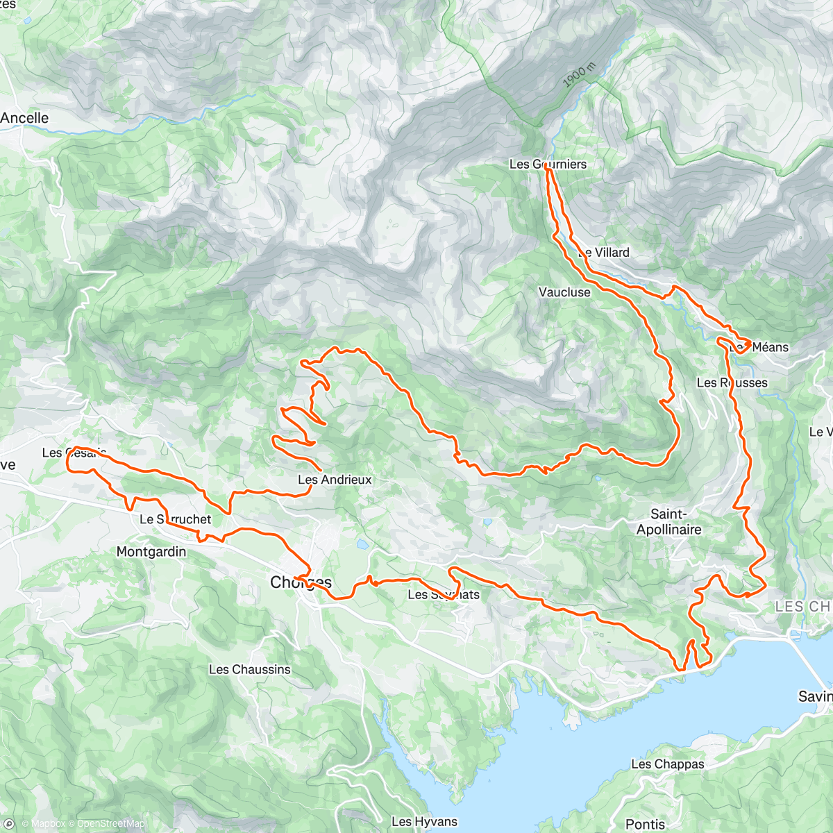 Map of the activity, Belle rando gravel avec  Nard et Jean-Marie🚴‍♂️☀️🏔 avec des bonnes montées et descentes techniques👍