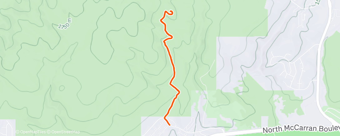 Map of the activity, Afternoon Trail Run