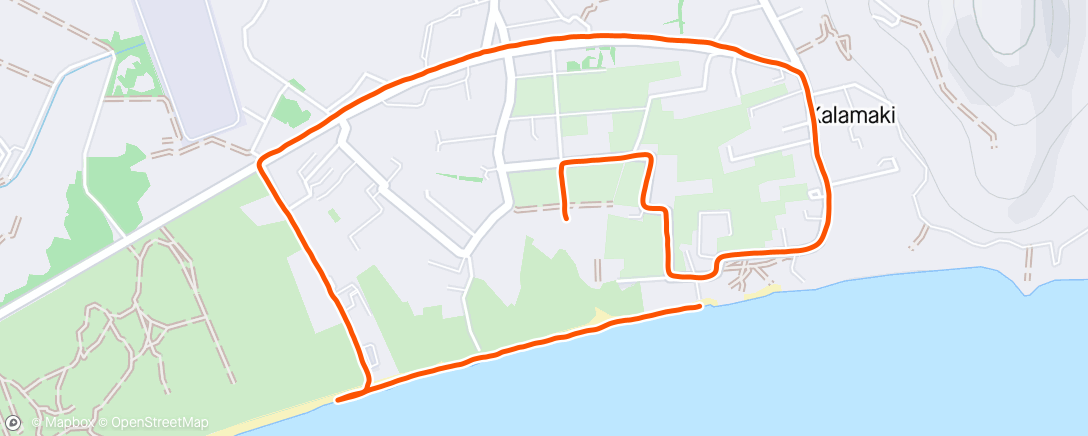 Map of the activity, Kalamaki 5k Loop