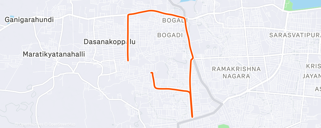 Map of the activity, Evening Ride