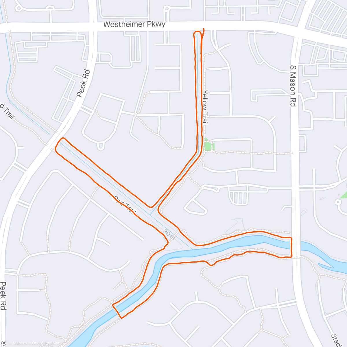 Mapa de la actividad (Bayou run)